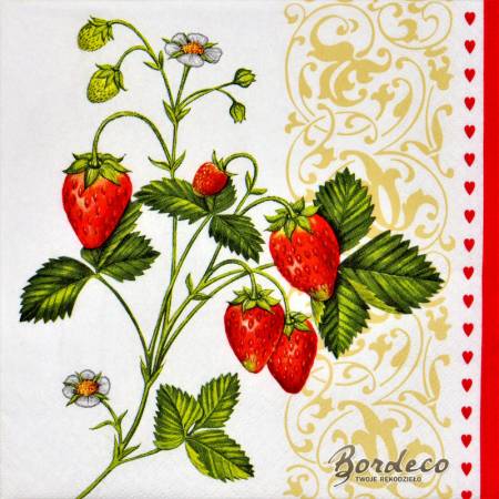 Serwetka decoupage firmy MAKI truskawka 33x33cm